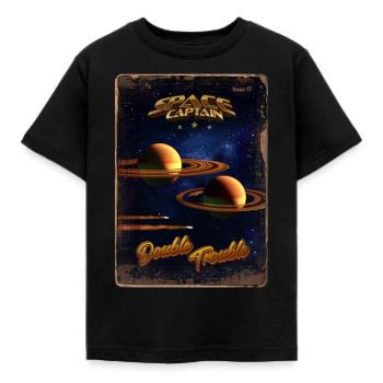 Magazin-Cover im Retro-Stil SpaceCaptain Ausgabe 7 - Kinder T-Shirt - Schwarz - Vorne - AI Model Kid Female (0cm)