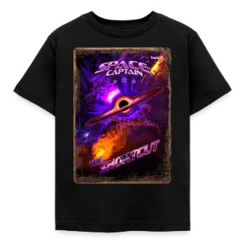 Magazin-Cover im Retro-Stil SpaceCaptain Ausgabe 9 - Kinder T-Shirt - Schwarz - Vorne - AI Model Kid Female (0cm)