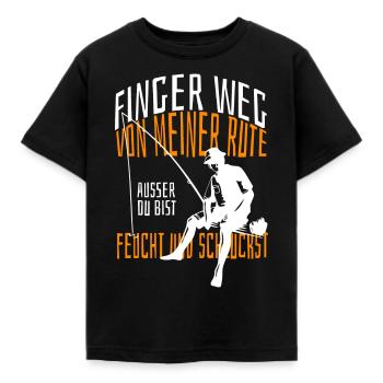 Finger weg von meiner Rute außer du bist feucht. - Kinder T-Shirt - Schwarz - Vorne - AI Model Kid Female (0cm)
