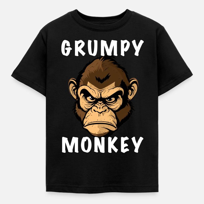 GRUMPY MONKEY - Kids' T-Shirt - black