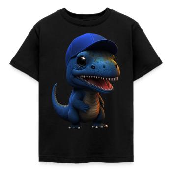 Mignon bébé dinosaure avec Navy Cup - T-shirt Enfant - noir - Devant - AI Model Kid Female (0cm)