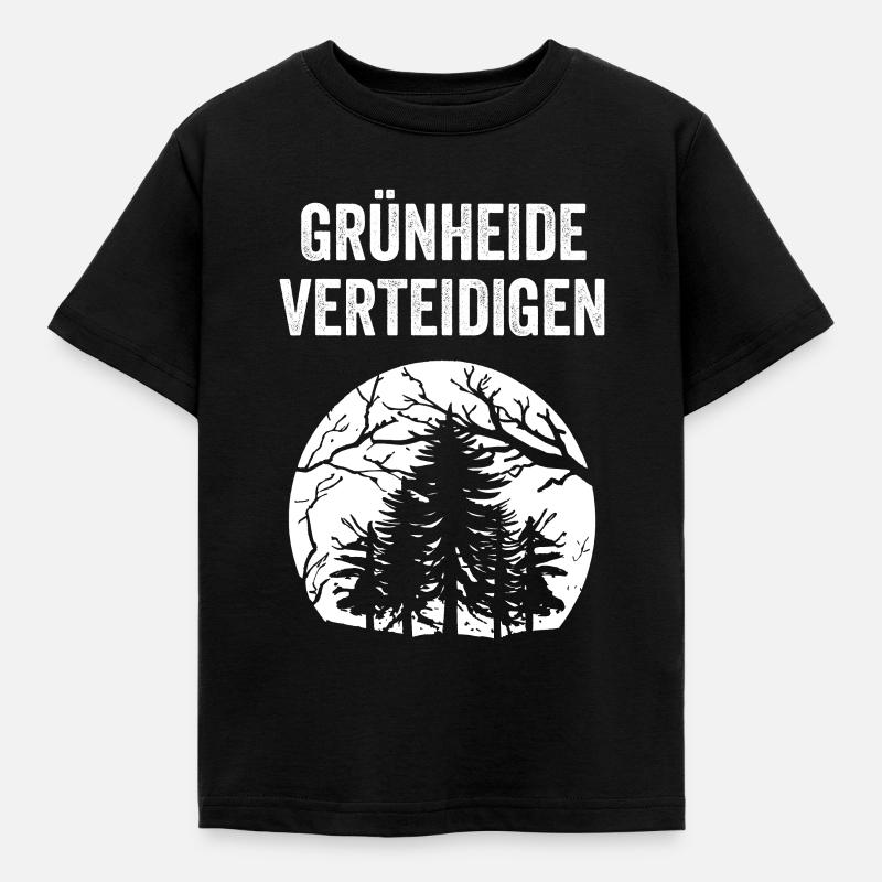 GRÜNHEIDE VERTEIDIGEN - Kinder T-Shirt - Schwarz