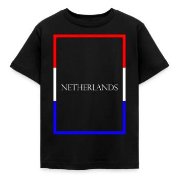 Pays-Bas - Lettrage de déclaration avec drapeau - T-shirt Enfant - noir - Devant - AI Model Kid Female (0cm)