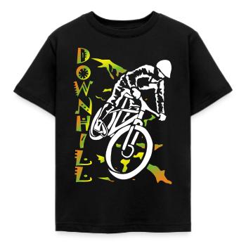 Downhill Bike MTB Radfahrer - Kinder T-Shirt - Schwarz - Vorne - AI Model Kid Female (0cm)