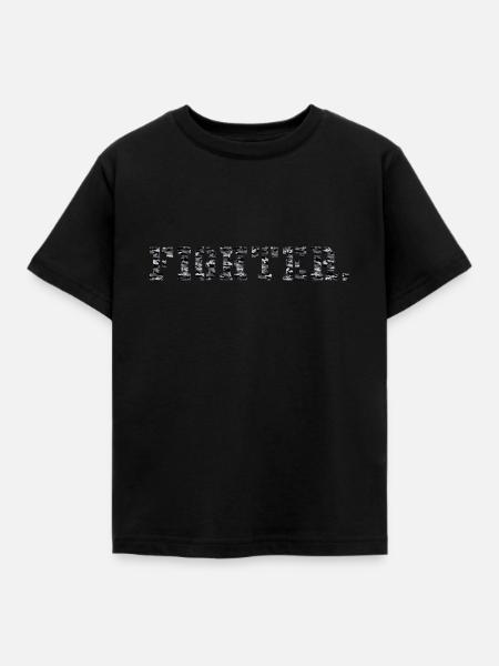 fighter. grau camouflage - Kinder T-Shirt - Schwarz