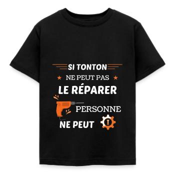 Si tonton ne peut pas le réparer personne ne peut - T-shirt Enfant - noir - Devant - AI Model Kid Female (0cm)