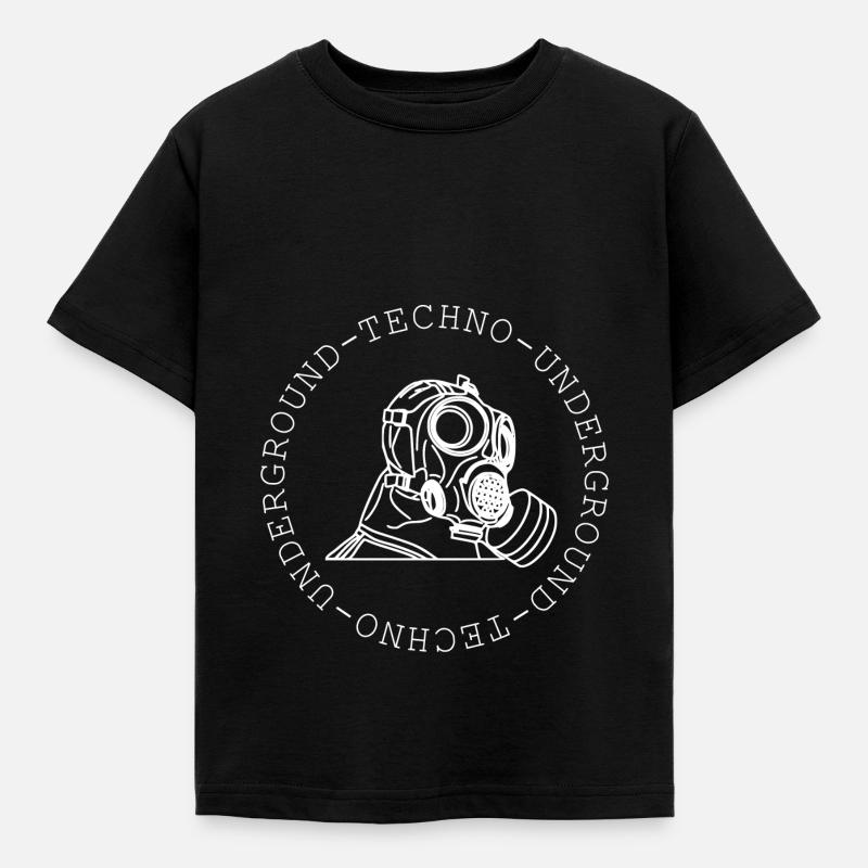 Techno - Kinder T-Shirt - Schwarz