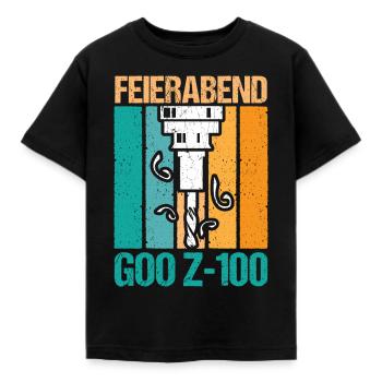 Feierabend G00 Z-100 Fräser Zerspaner - Kinder T-Shirt - Schwarz - Vorne - AI Model Kid Female (0cm)