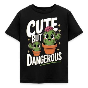 Cactus Cacti Desert Plant - Kids' T-Shirt - black - Front - AI Model Kid Female (0cm)