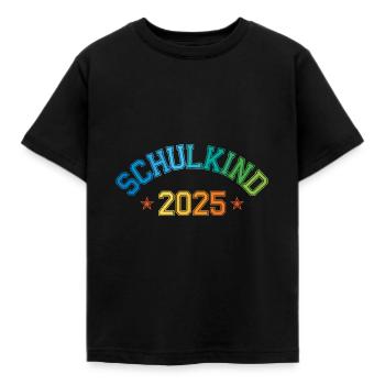 Schulkind 2025 Einschulung College Trikot - Kinder T-Shirt - Schwarz - Vorne - AI Model Kid Female (0cm)