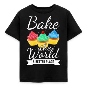 Cupcake Muffin Gâteau à la confiserie - T-shirt Enfant - noir - Devant - AI Model Kid Female (0cm)