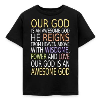 Awesome God - Kids' T-Shirt - black - Front - AI Model Kid Female (0cm)