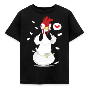 Poulet fou drôle de volaille - T-shirt Enfant - noir - Devant - AI Model Kid Female (0cm)