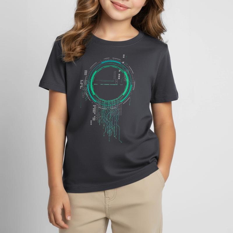 CPU PC PCB Spaceship Code Nerd PC Pixel Coder T-shirt Enfant