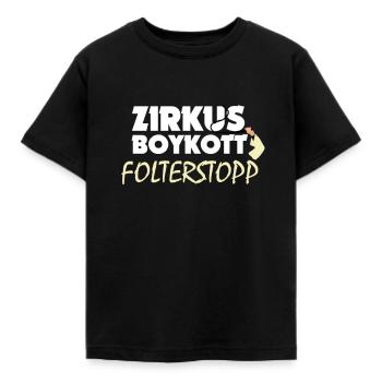 Zirkus-Boykott: Folterstopp - Shirt gegen Zirkus - Kinder T-Shirt - Schwarz - Vorne - AI Model Kid Female (0cm)