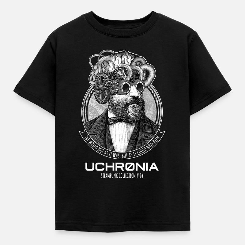 Uchronia # 04 - Steampunk Artificial Intelligence - Kids' T-Shirt - black