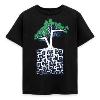 square root - Kids' T-Shirt - black - Front - AI Model Kid Female (0cm)