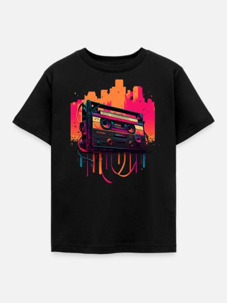 Retro Mixtape - Kinder T-Shirt - Schwarz
