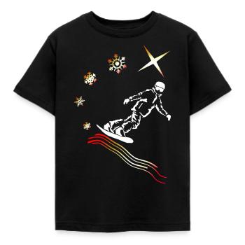 Motif Snowboard Hiver Vacances Cadeau - T-shirt Enfant - noir - Devant - AI Model Kid Female (0cm)