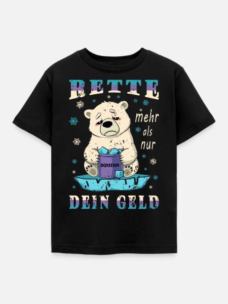 Eisbären Retten - Kinder T-Shirt - Schwarz
