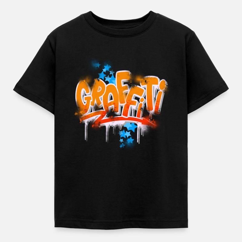 Graffiti - Børne-T-shirt - sort