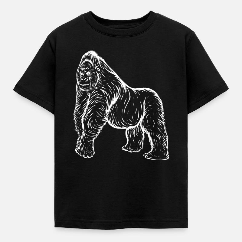 Gorilla - Kinder T-Shirt - Schwarz