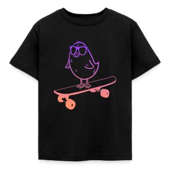 Skateboarding Tricks Skateboard Kücken Skater - Kinder T-Shirt - Schwarz - Vorne - AI Model Kid Female (0cm)