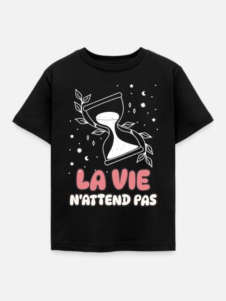 Das Leben wartet nicht - Kinder T-Shirt - Schwarz