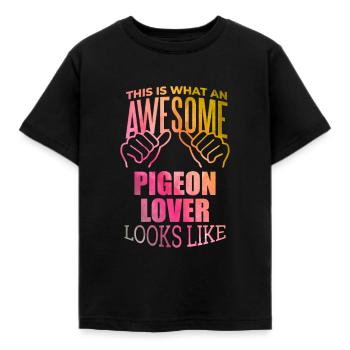 Pigeon - Kids' T-Shirt - black - Front - AI Model Kid Female (0cm)