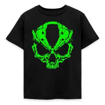 Alien Schädel - Kinder T-Shirt - Schwarz - Vorne - AI Model Kid Female (0cm)