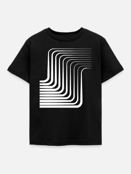 Konzentrisches Bogenmonochromes Muster - Kinder T-Shirt - Schwarz
