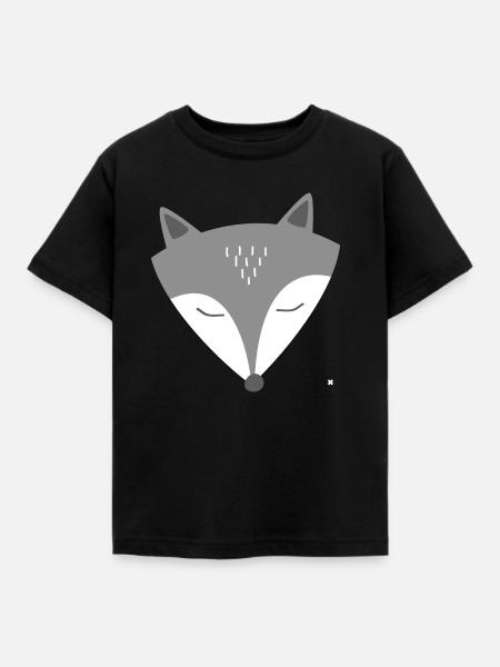 Wolf - Kinder T-Shirt - Schwarz