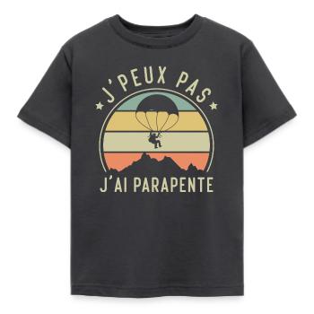 J'peux Pas j'ai Parapente, Cadeau Parapentiste - T-shirt Enfant - charbon - Devant - AI Model Kid Female (0cm)