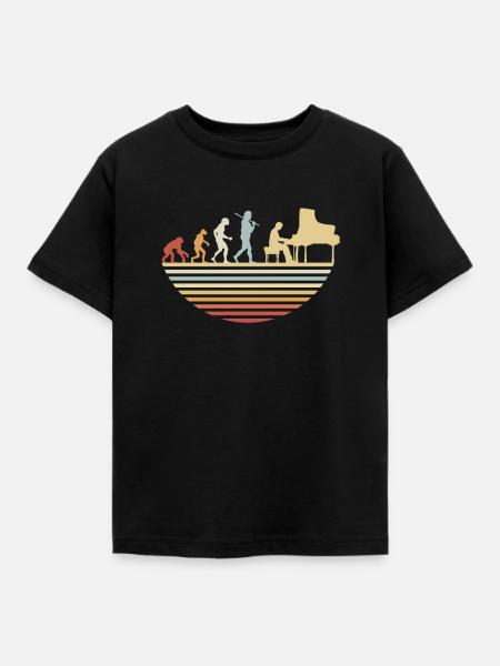 Piano Evolution - Kinder T-Shirt - Schwarz