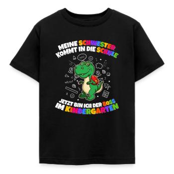 Meine Schwester Einschulung Boss Im Kindergarten - Kinder T-Shirt - Schwarz - Vorne - AI Model Kid Female (0cm)