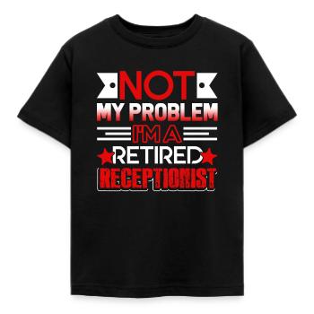 Receptionist Retired Receptionist - Kids' T-Shirt - black - Front - AI Model Kid Female (0cm)