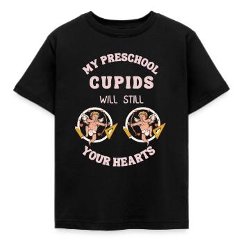 Valentine Teacher Pre School Cupids Steal Hearts - Kids' T-Shirt - black - Front - AI Model Kid Female (0cm)