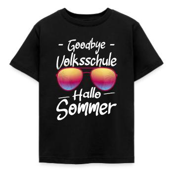 Goodbye Volksschule Hallo Sommer Schulabschluss - Kinder T-Shirt - Schwarz - Vorne - AI Model Kid Female (0cm)