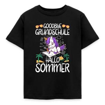 Goodbye Grundschule Hallo Sommer Grundschüler - Kinder T-Shirt - Schwarz - Vorne - AI Model Kid Female (0cm)