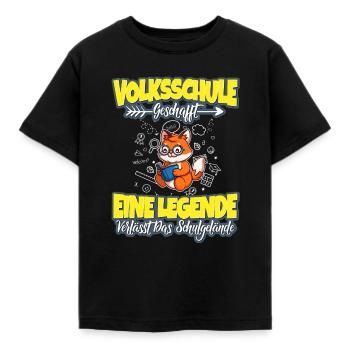 Volksschule Geschafft Grundschulabschluss 5.Klasse - Kinder T-Shirt - Schwarz - Vorne - AI Model Kid Female (0cm)