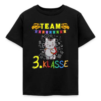 Team 3. Klasse Grundschule Drittklässler Schule - Kinder T-Shirt - Schwarz - Vorne - AI Model Kid Female (0cm)