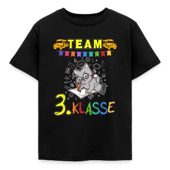 Team 3. Klasse Grundschule Drittklässler Schule - Kinder T-Shirt - Schwarz - Vorne - AI Model Kid Female (0cm)