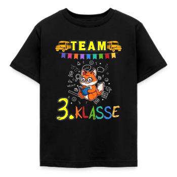 Team 3. Klasse Grundschule Drittklässler Schule - Kinder T-Shirt - Schwarz - Vorne - AI Model Kid Female (0cm)