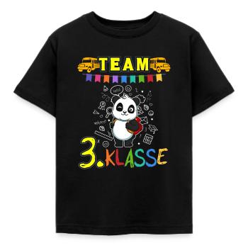 Team 3. Klasse Grundschule Drittklässler Schule - Kinder T-Shirt - Schwarz - Vorne - AI Model Kid Female (0cm)