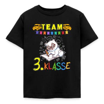 Team 3. Klasse Grundschule Drittklässler Schule - Kinder T-Shirt - Schwarz - Vorne - AI Model Kid Female (0cm)