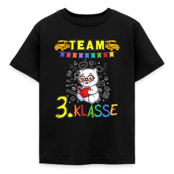 Team 3. Klasse Grundschule Drittklässler Schule - Kinder T-Shirt - Schwarz - Vorne - AI Model Kid Female (0cm)