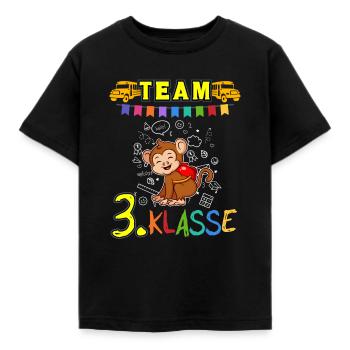 Team 3. Klasse Grundschule Drittklässler Schule - Kinder T-Shirt - Schwarz - Vorne - AI Model Kid Female (0cm)
