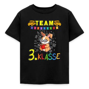 Team 3. Klasse Grundschule Drittklässler Schule - Kinder T-Shirt - Schwarz - Vorne - AI Model Kid Female (0cm)