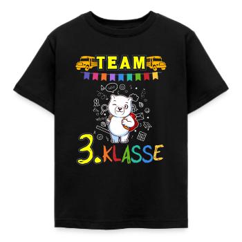 Team 3. Klasse Grundschule Drittklässler Schule - Kinder T-Shirt - Schwarz - Vorne - AI Model Kid Female (0cm)