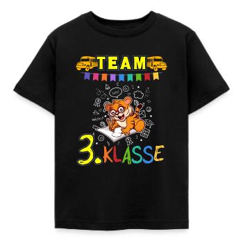 Team 3. Klasse Grundschule Drittklässler Schule - Kinder T-Shirt - Schwarz - Vorne - AI Model Kid Female (0cm)